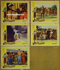 e565 GOLDEN MISTRESS 5 vintage movie lobby cards '54 John Agar, voodoo!