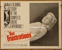 d856 HOT FRUSTRATIONS vintage movie title lobby card '64 searing & erotic!