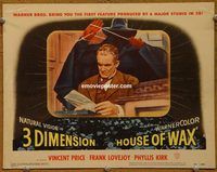 d318 HOUSE OF WAX vintage movie lobby card #3 '53 great 3-D image!