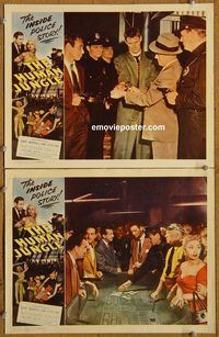 e142 HUMAN JUNGLE 2 vintage movie lobby cards '54 Merrill, Sterling