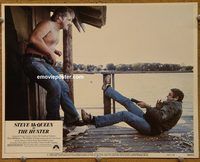 d324 HUNTER vintage movie lobby card #2 '80 Steve McQueen fighting!