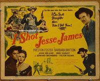 d859 I SHOT JESSE JAMES vintage movie title lobby card '49 Sam Fuller, Foster