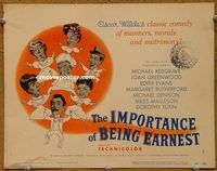 d861 IMPORTANCE OF BEING EARNEST vintage movie title lobby card '53 Asquith