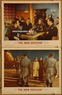 e145 IRON PETTICOAT 2 vintage movie lobby cards56 Bob Hope, Katharine Hepburn