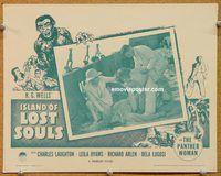 d352 ISLAND OF LOST SOULS #2 vintage movie lobby card R58 manimal attacks!