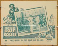 d354 ISLAND OF LOST SOULS #4 vintage movie lobby card R58 H.G. Wells classic!
