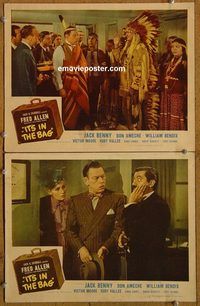 e146 IT'S IN THE BAG 2 vintage movie lobby cards'45 Fred Allen, Jerry Colonna