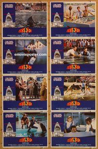e862 JAWS 3-D 8 vintage movie lobby cards '83 Great White Shark horror!