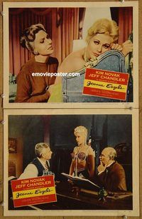 e149 JEANNE EAGELS 2 vintage movie lobby cards '57 sexy Kim Novak!