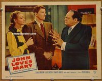 d364 JOHN LOVES MARY vintage movie lobby card #2 '49 Ronald Reagan, Arnold