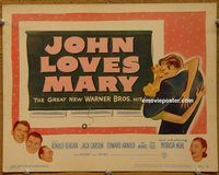 d869 JOHN LOVES MARY vintage movie title lobby card '49 Ronald Reagan, Jack Carson