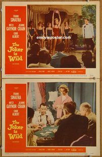 e153 JOKER IS WILD 2 vintage movie lobby cards '57 Frank Sinatra, Gaynor