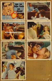 e768 JOY HOUSE 7 vintage movie lobby cards '64 Jane Fonda, Alain Delon