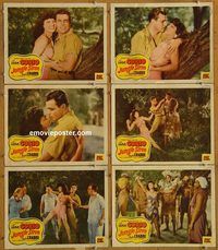 e670 JUNGLE SIREN 6 vintage movie lobby cards '42 Buster Crabbe, Ann Corio