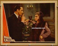 d510 PARIS CALLING vintage movie lobby card '41 Basil Rathbone, Liz Bergner