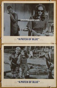 e191 PATCH OF BLUE 2 vintage movie lobby cards '66 Sidney Poitier, Winters