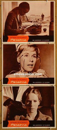 e350 PERSONA 3 vintage movie lobby cards '67 Ingmar Bergman, Ullmann