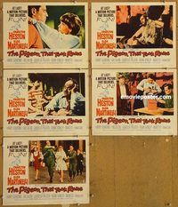 e589 PIGEON THAT TOOK ROME 5 vintage movie lobby cards '62 Charlton Heston