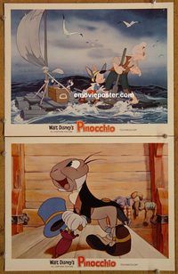 e195 PINOCCHIO 2 vintage movie lobby cards R78 Walt Disney classic