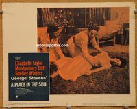 d532 PLACE IN THE SUN vintage movie lobby card #4 R59 Elizabeth Taylor
