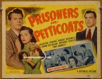 d946 PRISONERS IN PETTICOATS vintage movie title lobby card '50 Valentine Perkins