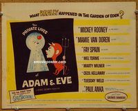 d947 PRIVATE LIVES OF ADAM & EVE vintage movie title lobby card 60 Rooney, Van Doren