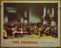 d546 PRODIGAL vintage movie lobby card #8 '55 crazed mob attacks!