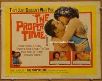 d948 PROPER TIME vintage movie title lobby card '60 Tom Laughlin, teen sex!