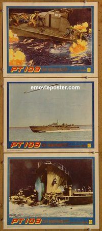 e355 PT 109 3 vintage movie lobby cards '63 Cliff Robertson as J.F.K.