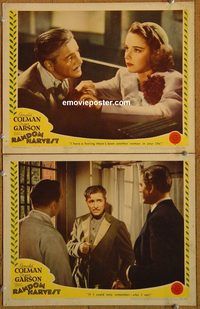 e201 RANDOM HARVEST 2 vintage movie lobby cards '42 Ronald Colman