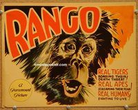 d559 RANGO #2 vintage movie lobby card 31 Ernest Schoedsack, close up ape art!