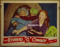 d567 REDHEAD & THE COWBOY vintage movie lobby card #2 '51 Rhonda Fleming