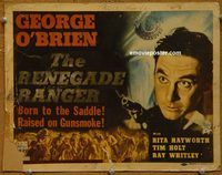 d954 RENEGADE RANGER vintage movie title lobby card '38 George O'Brien, Hayworth