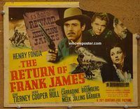 d955 RETURN OF FRANK JAMES vintage movie title lobby card '40 Henry Fonda