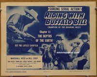 d959 RIDING WITH BUFFALO BILL Chap 11 vintage movie title lobby card '54 serial!