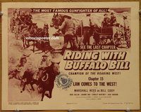 d963 RIDING WITH BUFFALO BILL Chap 15 vintage movie title lobby card '54 serial!