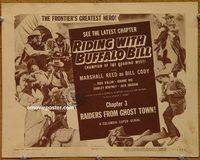 d965 RIDING WITH BUFFALO BILL Chap 3 vintage movie title lobby card '54 serial!