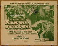 d966 RIDING WITH BUFFALO BILL Chap 4 vintage movie title lobby card '54 serial!