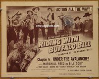 d968 RIDING WITH BUFFALO BILL Chap 6 vintage movie title lobby card '54 serial!