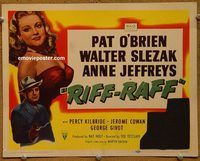 d972 RIFF-RAFF vintage movie title lobby card '47 Pat O'Brien film noir!