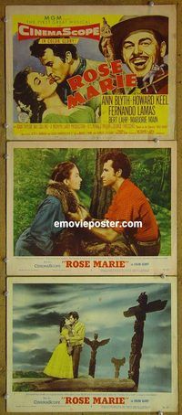 e361 ROSE MARIE 3 vintage movie lobby cards '54 Ann Blyth, Howard Keel
