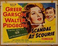 d978 SCANDAL AT SCOURIE vintage movie title lobby card '53 Garson, Pidgeon