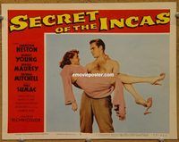 d609 SECRET OF THE INCAS vintage movie lobby card #5 '54 Charlton Heston