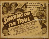 d990 SINGING ON THE TRAIL vintage movie title lobby card '46 cowboy singers!