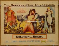 d993 SOLOMON & SHEBA vintage movie title lobby card '59 Yul Brynner, Lollobrigida