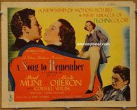 d994 SONG TO REMEMBER vintage movie title lobby card '45 Paul Muni, Merle Oberon