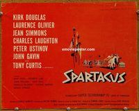 d997 SPARTACUS vintage movie title lobby card '61 Kubrick, Kirk Douglas