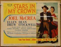 e002 STARS IN MY CROWN vintage movie title lobby card '50 Joel McCrea, Ellen Drew