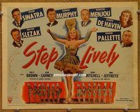 e004 STEP LIVELY vintage movie title lobby card '44 Frank Sinatra, George Murphy
