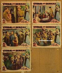 e602 STORM OVER BENGAL 5 vintage movie lobby cards '38 Knowles, Cromwell